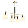 ACA Lighting závěsné svítidlo 4XE14 zlatá/černý kov + bílé stínítko D100XH83CM MIZAR EG224P100BG