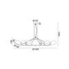 ACA Lighting závěsné svítidlo 6XE14 černý kov D100XH100CM CLOTHO EG4346P100B