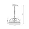 ACA Lighting závěsné svítidlo 3XE27 dřevo + černá D40XH120CM TESLA EG843P40B