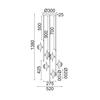 ACA Lighting závěsné svítidlo 6XG9 měď/černý kov + sklo 52X52XH138CM HYDRA HL4306P53BC