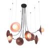 ACA Lighting závěsné svítidlo 8XG9 měď/černý kov + sklo 81X81XH122CM HYDRA HL4308P81BC