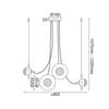 ACA Lighting závěsné svítidlo 8XG9 měď/černý kov + sklo 81X81XH122CM HYDRA HL4308P81BC