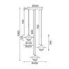ACA Lighting závěsné svítidlo 3XG9 mosaz/černý kov + sklo D45XH106CM LAYLA HL4313P35BB