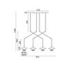 ACA Lighting závěsné svítidlo 4XG9 mosaz/černý kov + sklo 97X20XH128CM LAYLA HL4314P96BB