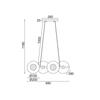 ACA Lighting závěsné svítidlo 4XG9 mosaz/černý kov + sklo 68X27XH118CM LAYLA HL4324P68BB