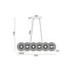 ACA Lighting závěsné svítidlo 6XE27 černý kov 103X35XH119CM KOBE HL45846P103B