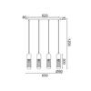 ACA Lighting závěsné svítidlo 4XE27 bílý kov 65X8XH120CM LAB HM174P65WH