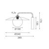 ACA Lighting nástěnné svítidlo 1xG9 bílá základna a zlatá noha s akrylovým stínítkem HM235W1