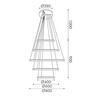 ACA Lighting závěsné svítidlo HARMONY LED 80W 6400lm CCT IP20 zlatý kov + akryl HM23LEDP5GDCCT