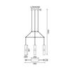 ACA Lighting závěsné svítidlo 3XGU10 mosaz kov 66X8XH150CM DA VINCI HM853P66BR