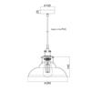 ACA Lighting Vintage závěsné svítidlo KS1295PCL1BK