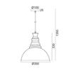ACA Lighting Vintage závěsné svítidlo KS198435PTR