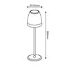 ACA Lighting LED SMD venkovní stolní lampa na baterie nabíjecí 2W 150LM 38d 3.000K tmavá šedá CRI80 IP54 LG2193G-400