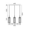 ACA Lighting závěsné svítidlo FAME černé sklo a kov IP20 3xE27 LT19P3BK