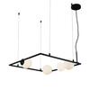 ACA Lighting závěsné svítidlo 4XG9 QUADRO černá kov + bílá 58X58X120CM OD91584PB