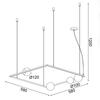 ACA Lighting závěsné svítidlo 4XG9 QUADRO černá kov + bílá 58X58X120CM OD91584PB