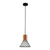 ACA Lighting závěsné svítidlo 1xGU10 TORNADE kov černá + dřevo D20X120CM OD95311PB