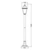 ACA Lighting Garden Pole venkovní svítidlo PLGP5B