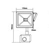 ACA Lighting bílá SENSOR LED SMD reflektor IP66 10W 3000K 800Lm 230V Ra80 Q1030WS