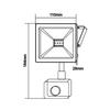 ACA Lighting černá SENSOR LED SMD reflektor IP66 20W 3000K 1600Lm 230V Ra80 Q2030S