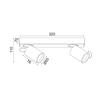 ACA Lighting bodové svítidlo nástěnné 2XGU10 černá hliník 32X7X11CM ELITIS RA302S32BK
