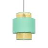 ACA Lighting závěsné svítidlo 1XE27 NISYROS textil+ratan D30XH150CM TF20831PG