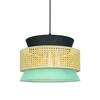 ACA Lighting závěsné svítidlo 1XE27 NISYROS černá textil+ratan D40XH150CM TF20841P