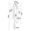 ACA Lighting závěsné svítidlo LED 19W 3000K 1950lm AMELIA černá + matné sklo D37XH150CM TNK323LED19P