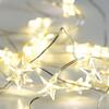ACA Lighting hvězdičky 20 LED řetěz teplá bílá stříbrný kabel na baterie 2xAA IP20 2m+10cm 1.2W X01201112