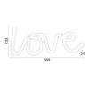 ACA Lighting LOVE, 118 neonová LED lampička na baterie (3xAA)/USB, WW, IP20, 35.5x2x13cm X041181322