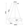 ACA Lighting závěsné svítidlo LED 36W 3000K 2100lm WAVE černá kov IP20 D60XH230CM ZM36LEDP60BK
