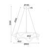 ACA Lighting závěsné svítidlo LED 60W 3000K 3400lm WAVE černá kov IP20 D80XH230CM ZM36LEDP80BK
