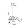 ACA Lighting dětské závěsné svítidlo 1XE27 SPACESHIP MDF D61XH100CM NASA ZM681P61