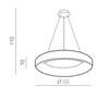 AZzardo Sovana SMART závěsné svítidlo LED 50W 4000lm 3000-6500K 55cm kulaté IP20, šedé