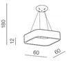 AZzardo Solvent S SMART závěsné svítidlo LED 42W 3360lm 3000-6000K 60cm hranaté IP20, šedé + ovladač