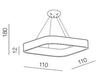 AZzardo Solvent S SMART závěsné svítidlo LED 97W 4885lm 3000-6000K 110cm hranaté IP20, bílé + ovladač