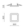 AZzardo AZ4169 podhledové svítidlo SLIM 22 SQUARE 3000K IP44 černá