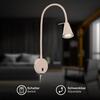 BRILONER Tusa Bett lampa na čtení - 4,7W, 400lm, LED, vypínač, nastavitelná, béžová 2082011