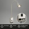 BRILONER Justra lampa na čtení, nastavitelná, 2x USB porty, matný nikl 2175012
