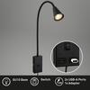 BRILONER Justra lampa na čtení, nastavitelná, 2x USB porty, černá 2175015