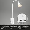 BRILONER Justra lampa na čtení, nastavitelná, 2x USB porty, bílá 2175016