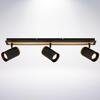 BRILONER Duta stropní bodové svítidlo - GU10 patice, max. 10W, nastavitelné, černá/dřevo, 3-ramenné 2359035