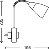 BRILONER Flexibilní svítidlo do zásuvky 23,5 cm E14 25W matný nikl BRI 2491-012P