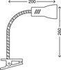 BRILONER Flexibilní svítidlo se svorkou 26 cm 1x E14 40W bílé BRI 2713016P