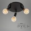 BRILONER Bodové svítidlo pr. 30 cm 3x E27 60W černá BRI 2868035