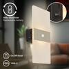BRILONER Aura nástěnné svítidlo - 2,5W, 100lm, nabíjecí, LED, s pohybové čidlo, matný nikl 3888012