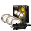 BRILONER CONNECT TO SHINE startovací sada Padouk 3ks LED zapuštěných svítidel do země, IP67 3914032