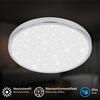 BRILONER Tak stropní svítidlo pr.24 cm - 12W, 1300lm, LED, hvězdné nebe, IP44, chrom 3933018