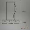 BRILONER Závěsné svítidlo, 120 cm, 5x E14, max. 10W, kouřová/dřevo BRI 4143054
