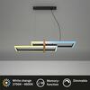 BRILONER LED závěsné svítidlo, 120 cm, časovač, 44W, 400lm, černá/dřevo BRI 4768015